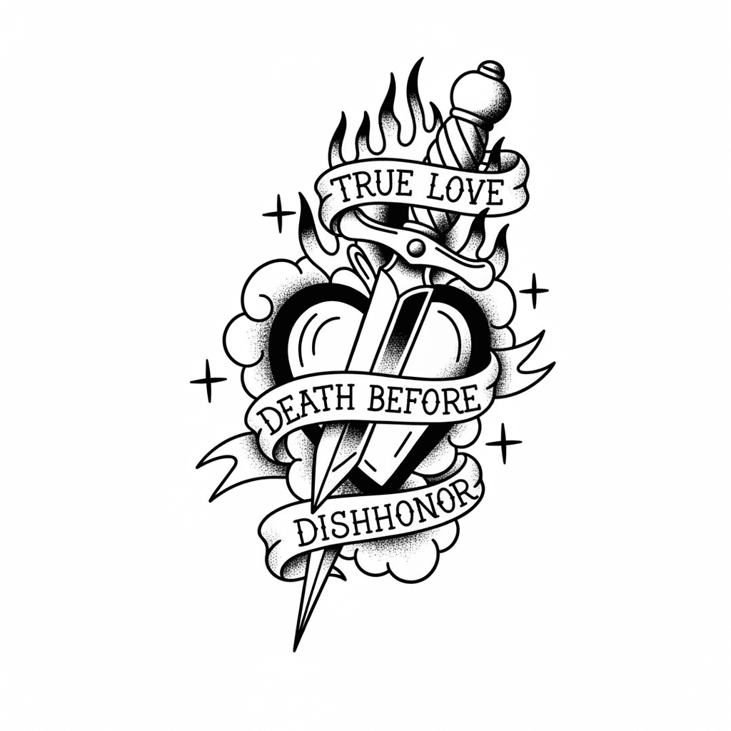 American Traditional tattoo flash design 5