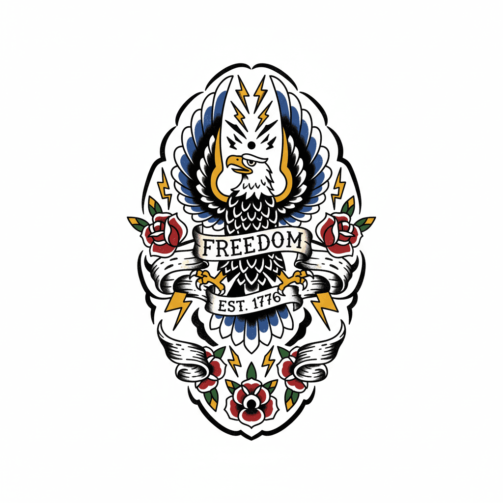 American Traditional tattoo flash design 7