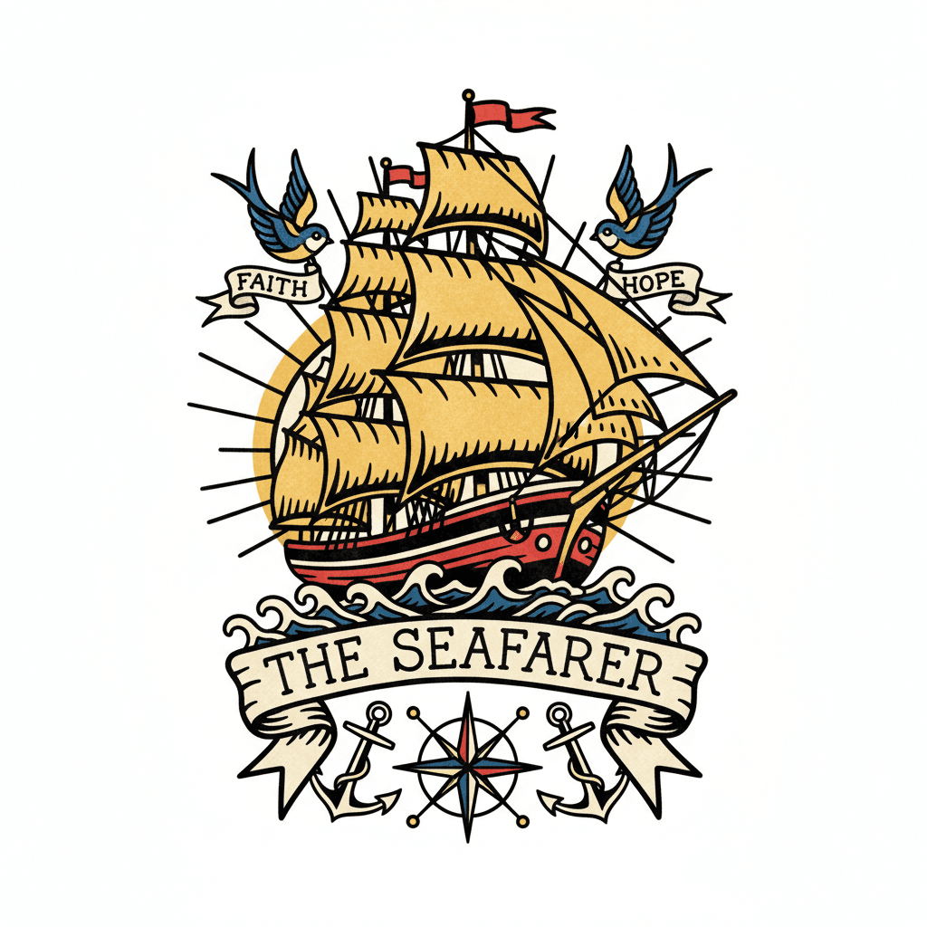 American Traditional tattoo flash design 106