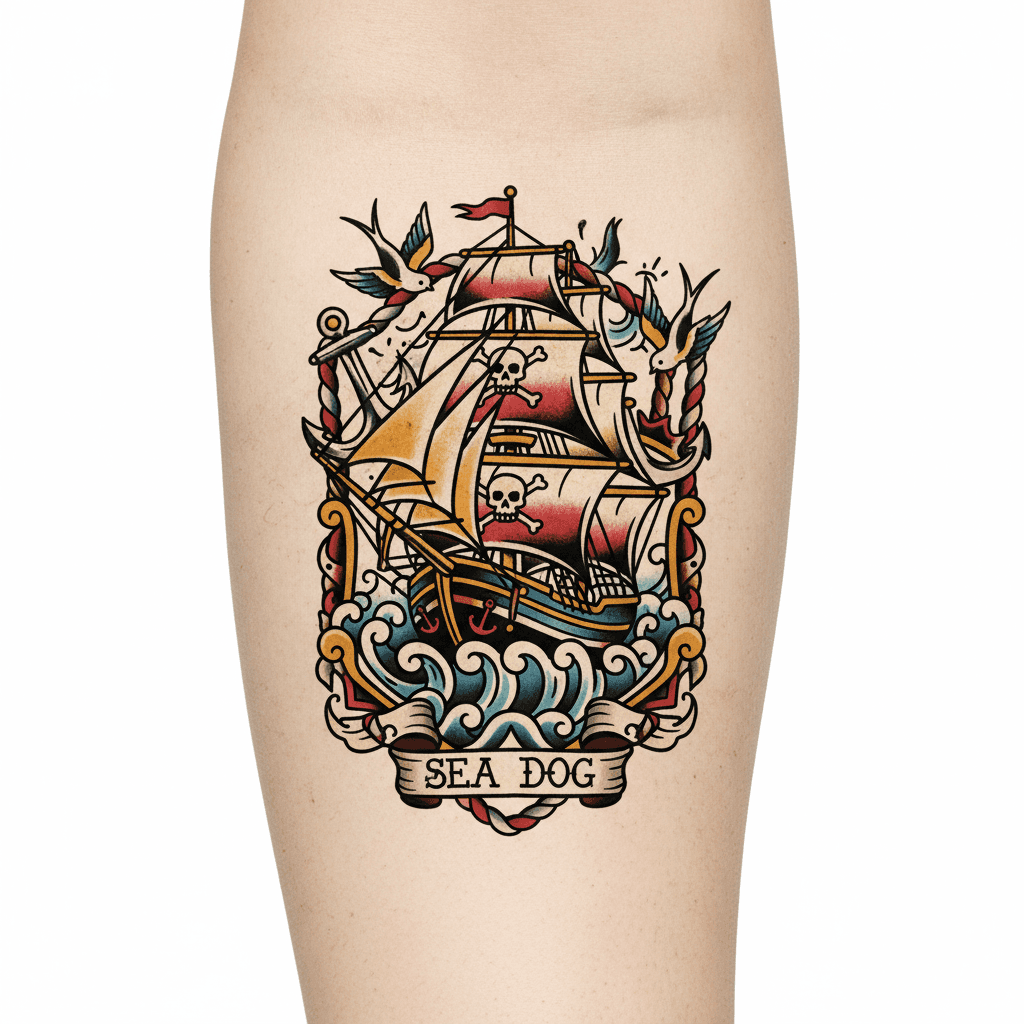 American Traditional tattoo flash design 109