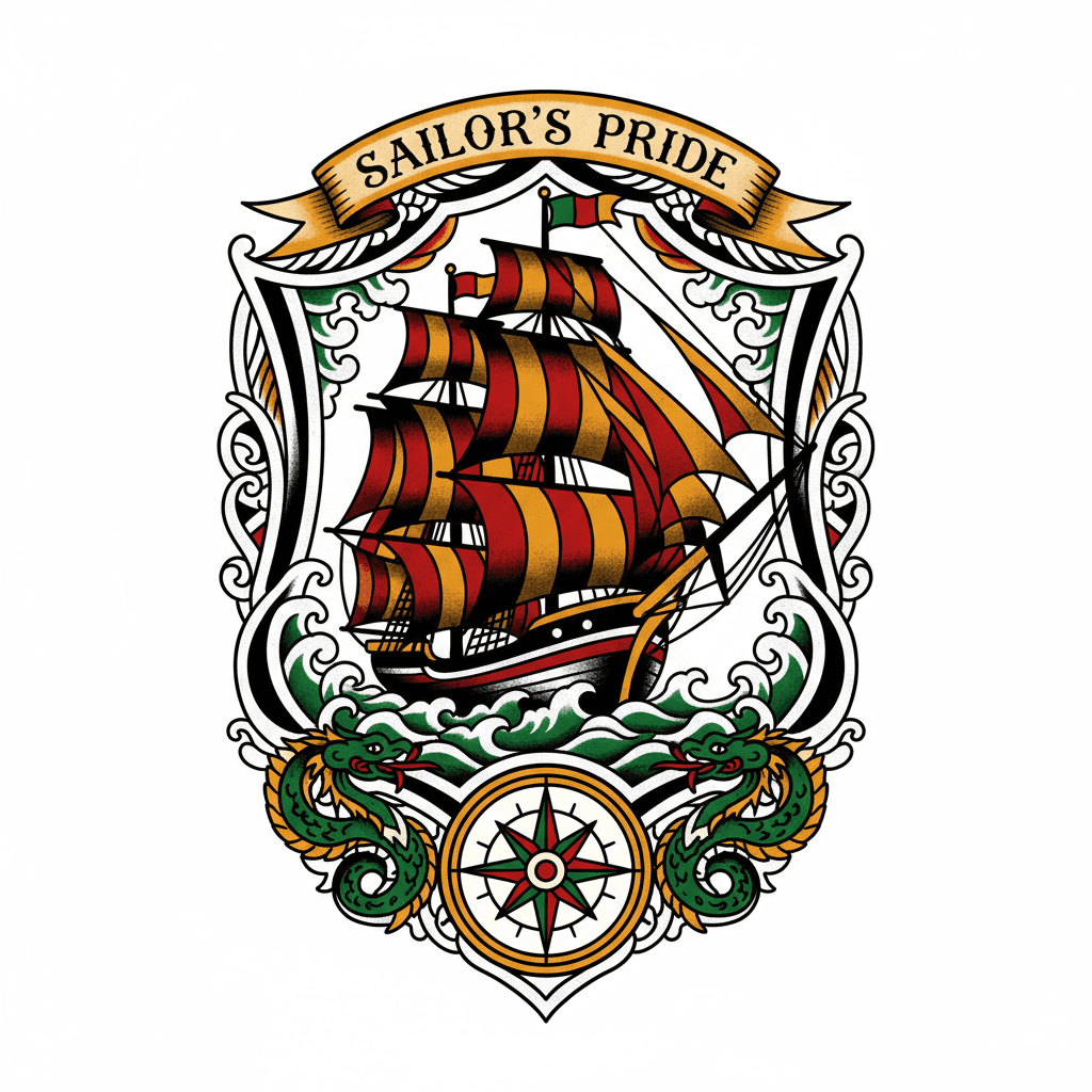 American Traditional tattoo flash design 113