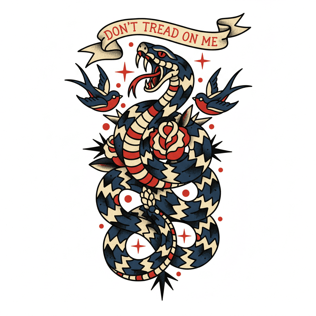 American Traditional tattoo flash design 126