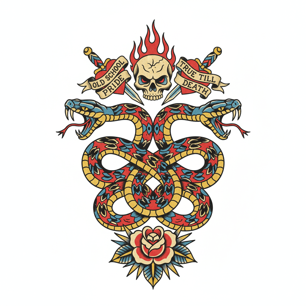 American Traditional tattoo flash design 127