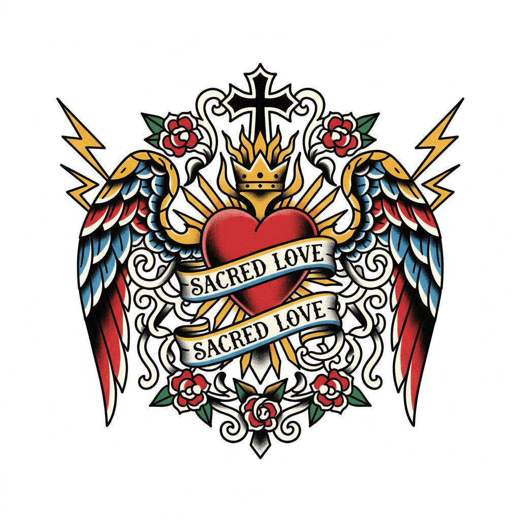 American Traditional tattoo flash design 142