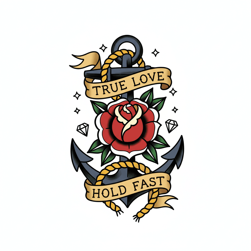 American Traditional tattoo flash design 16