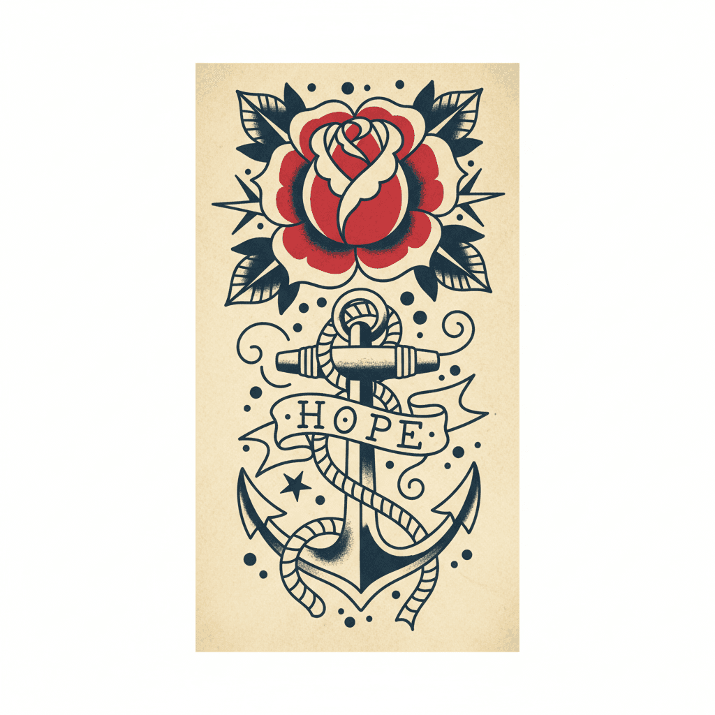 American Traditional tattoo flash design 21