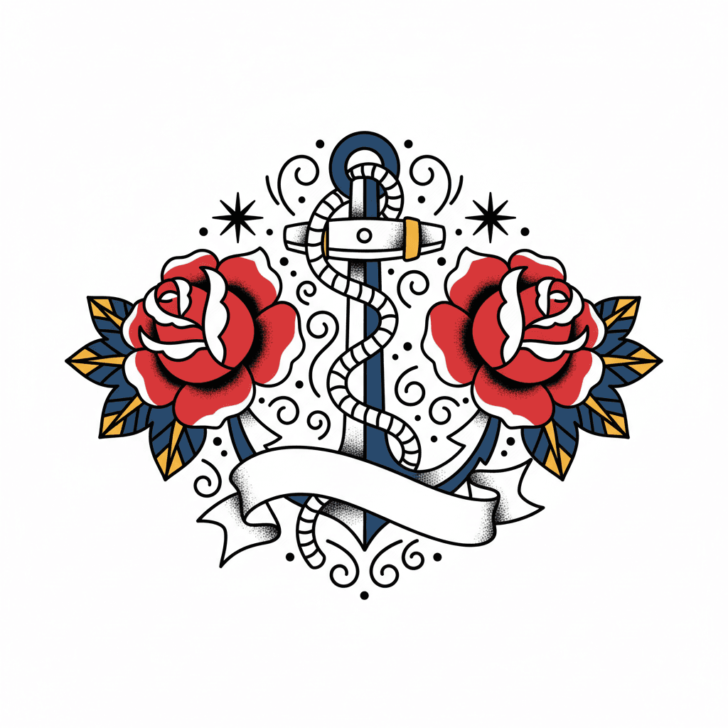 American Traditional tattoo flash design 22