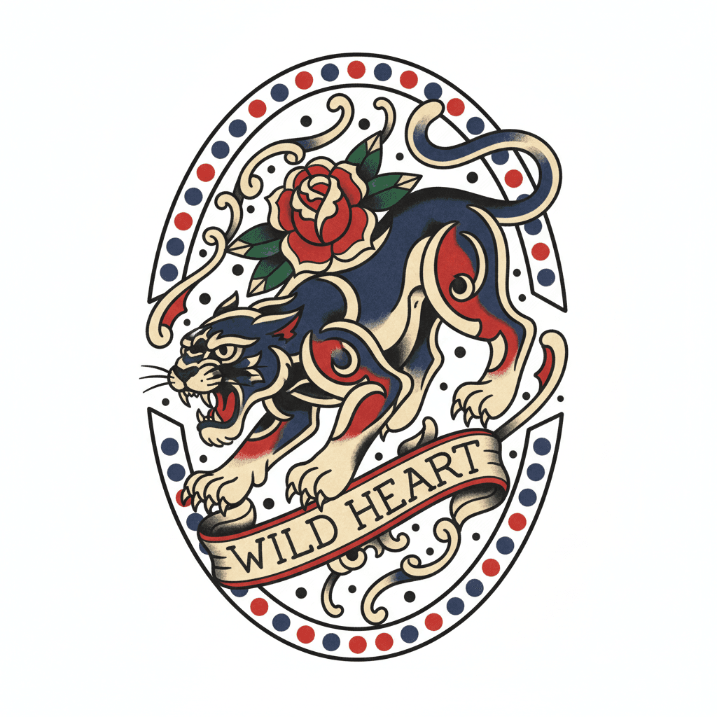 American Traditional tattoo flash design 36