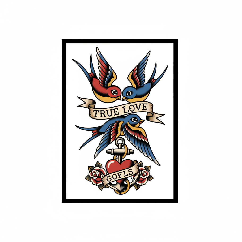 American Traditional tattoo flash design 46