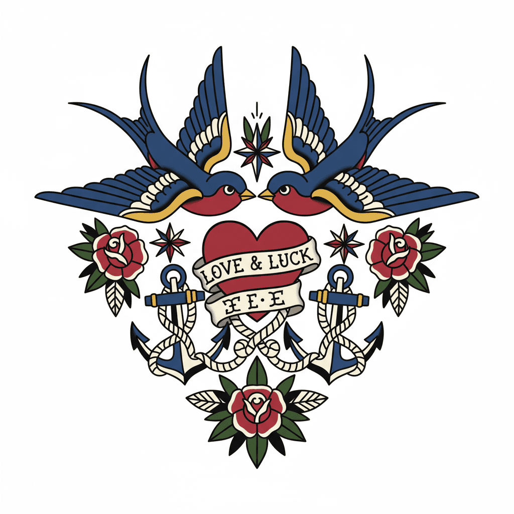 American Traditional tattoo flash design 52