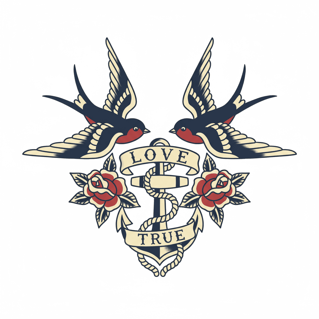 American Traditional tattoo flash design 54