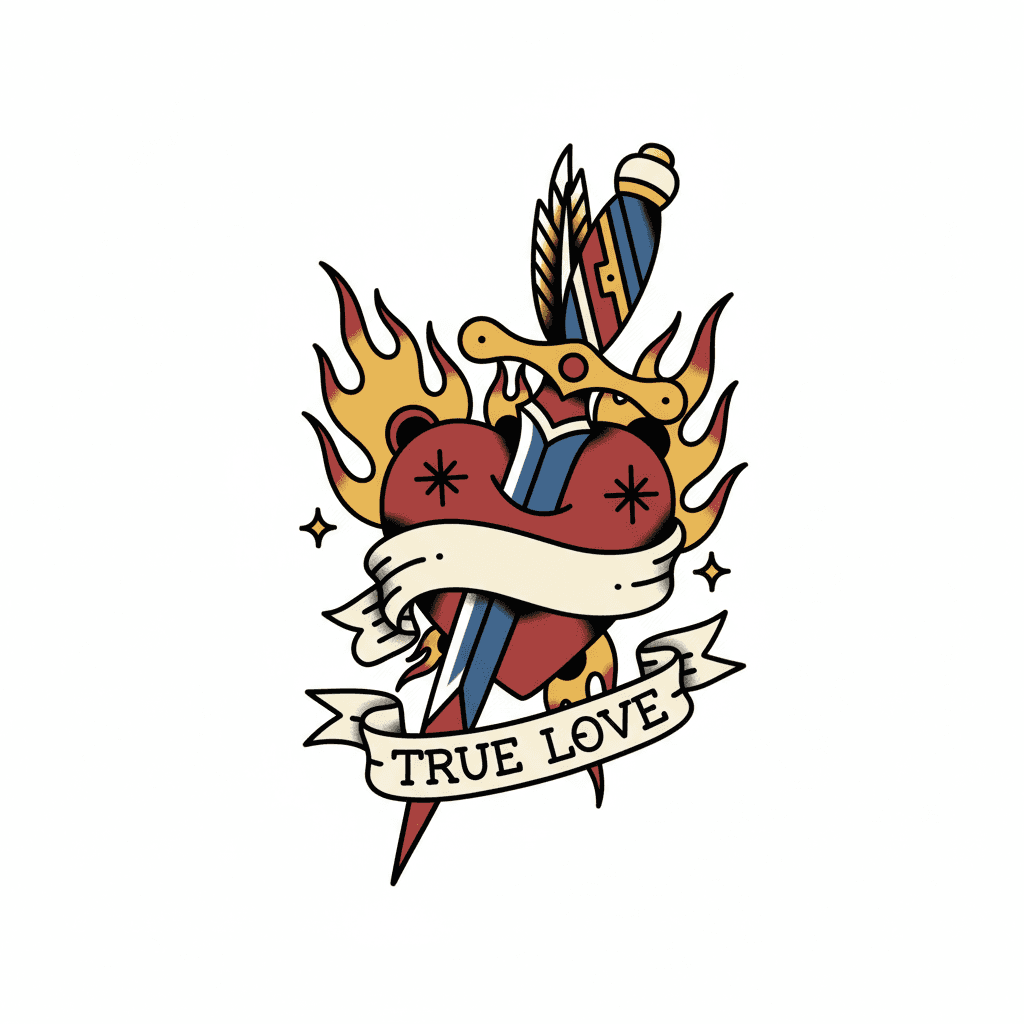 American Traditional tattoo flash design 61