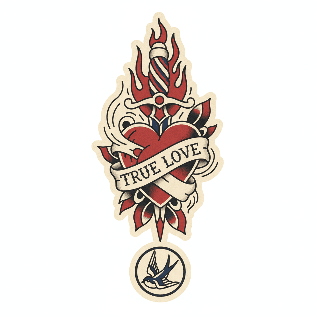 American Traditional tattoo flash design 66