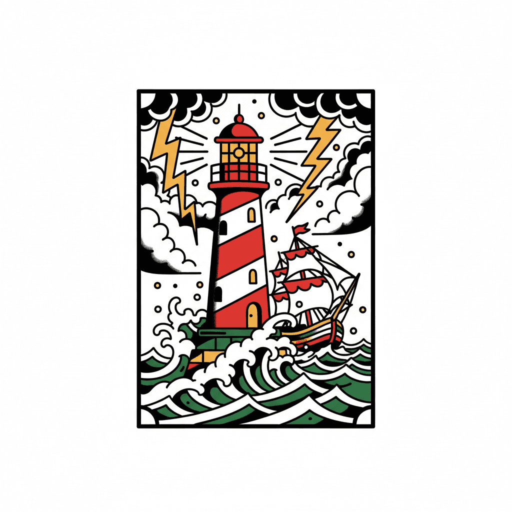 American Traditional tattoo flash design 92