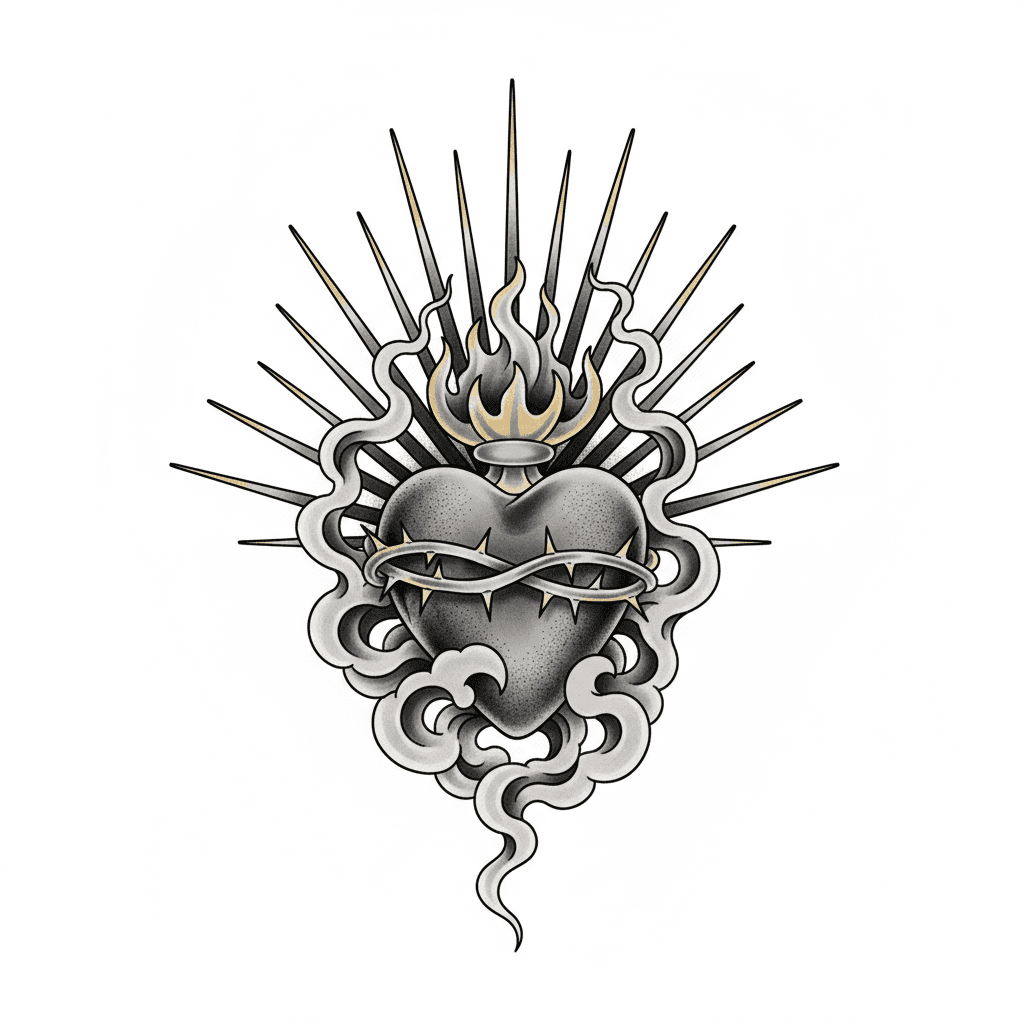 Black & Grey tattoo flash design 3