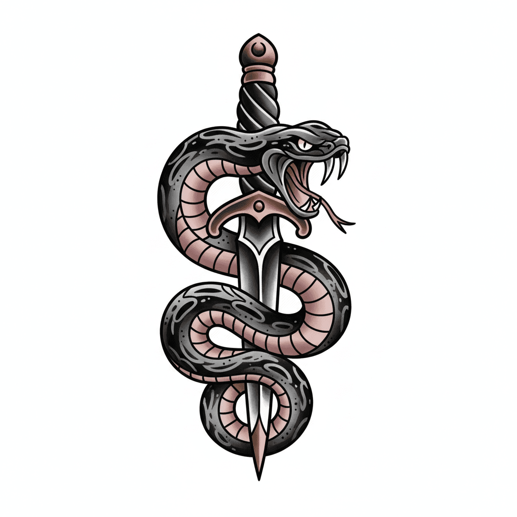 Black & Grey tattoo flash design 17