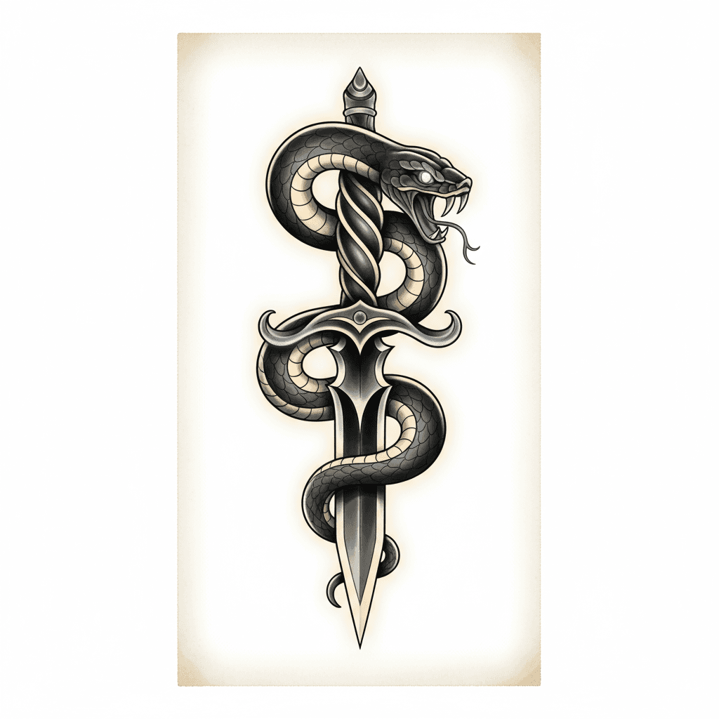 Black & Grey tattoo flash design 18