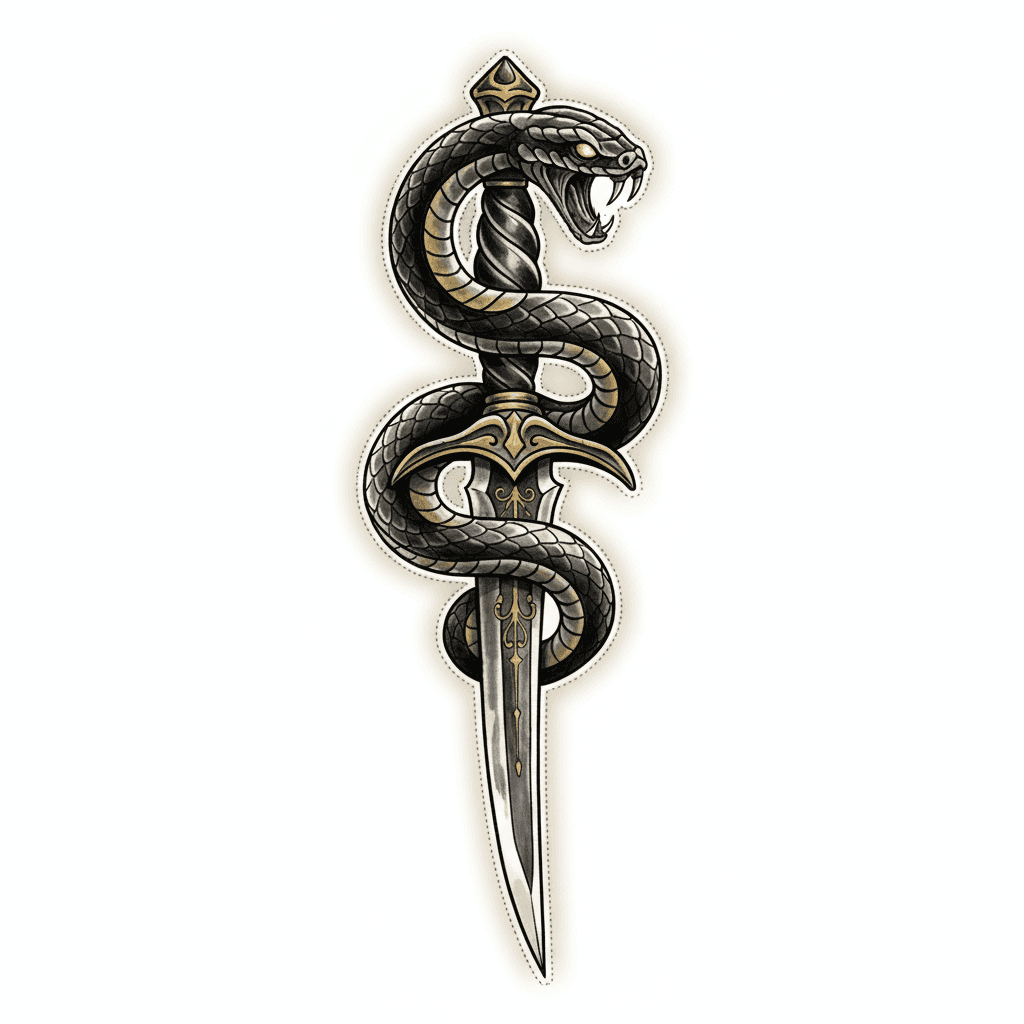 Black & Grey tattoo flash design 22