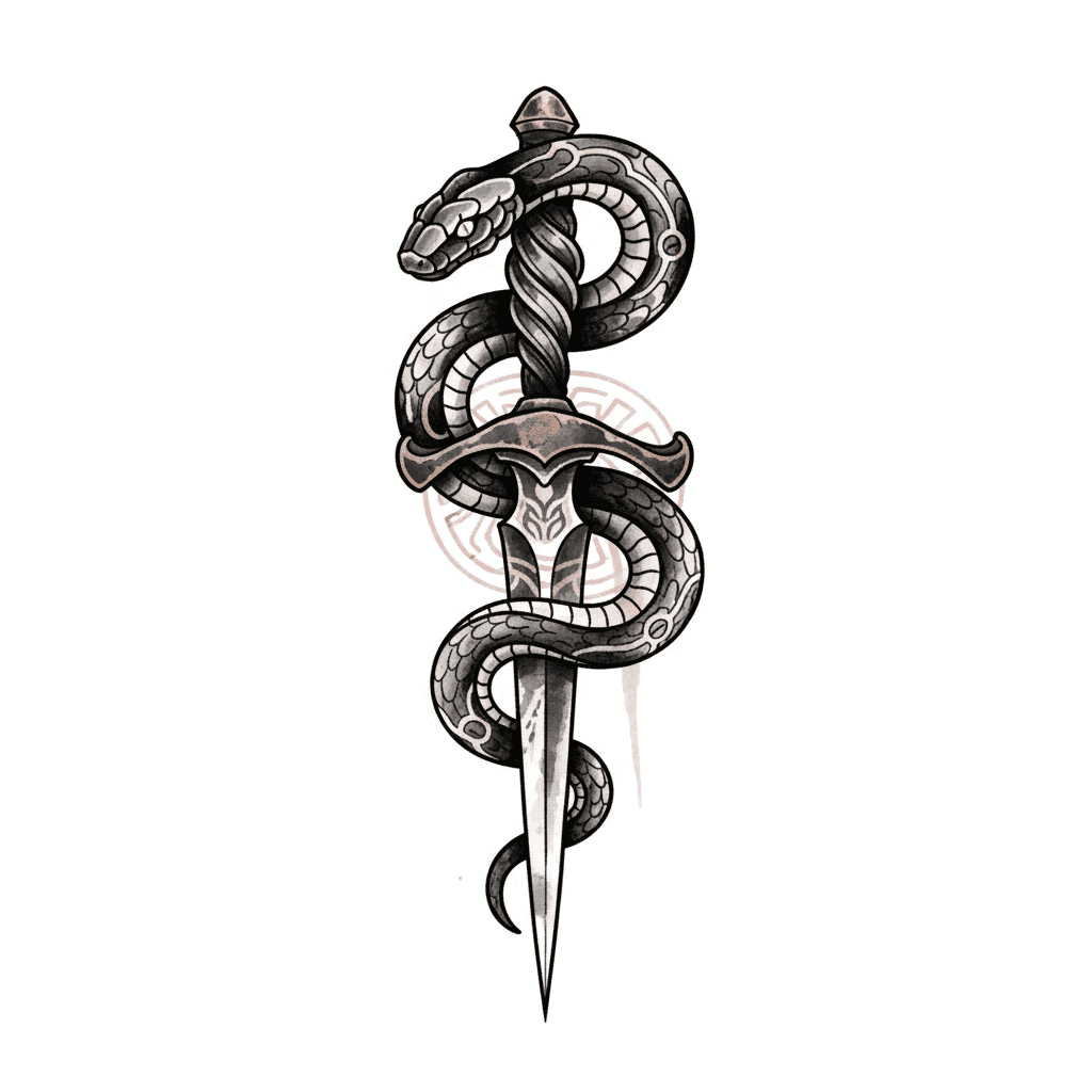 Black & Grey tattoo flash design 23