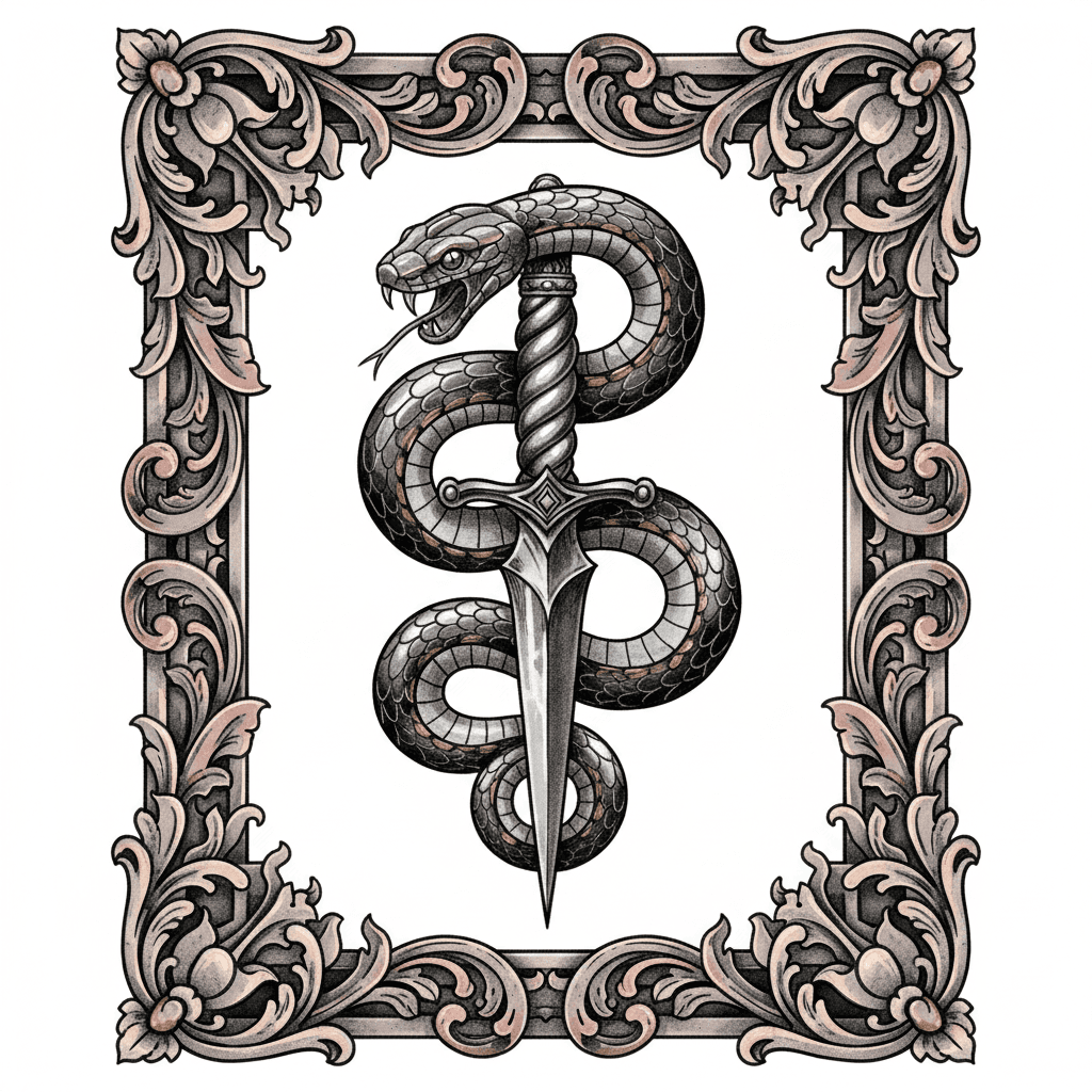 Black & Grey tattoo flash design 26