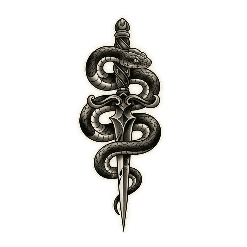 Black & Grey tattoo flash design 28