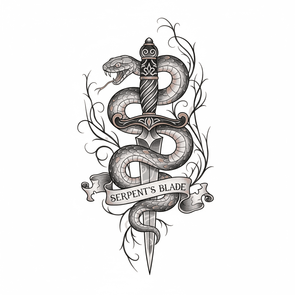 Black & Grey tattoo flash design 29