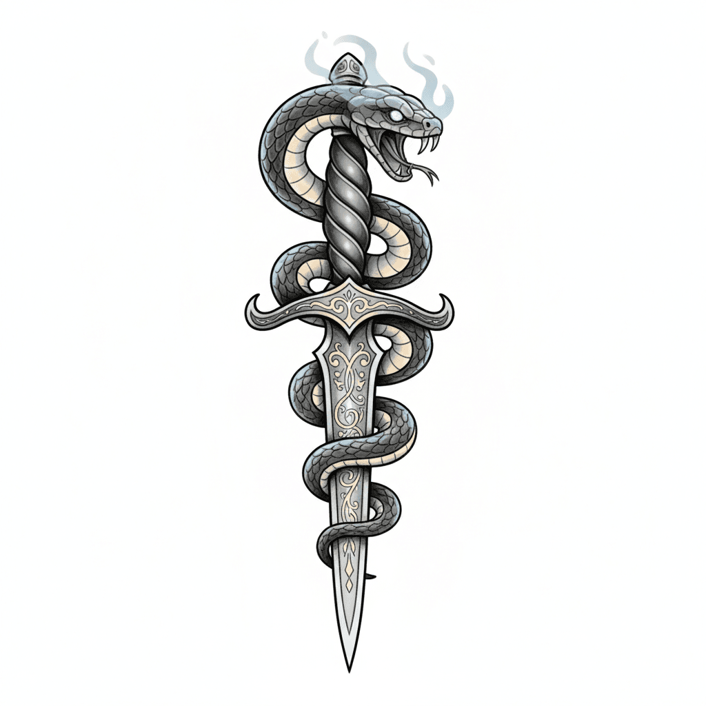 Black & Grey tattoo flash design 30