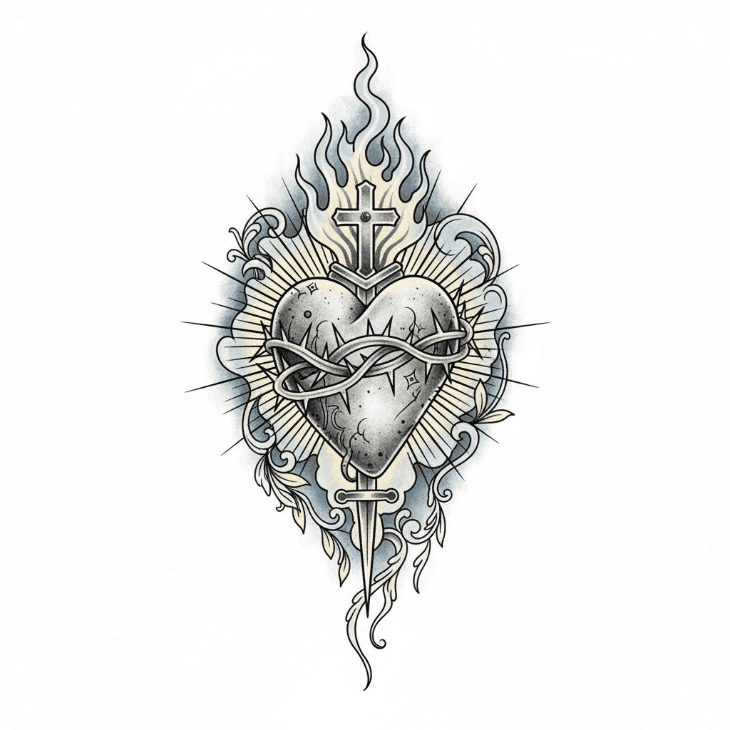 Black & Grey tattoo flash design 36