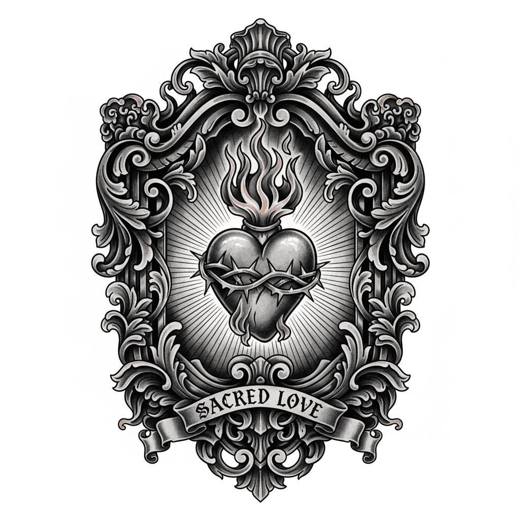 Black & Grey tattoo flash design 41