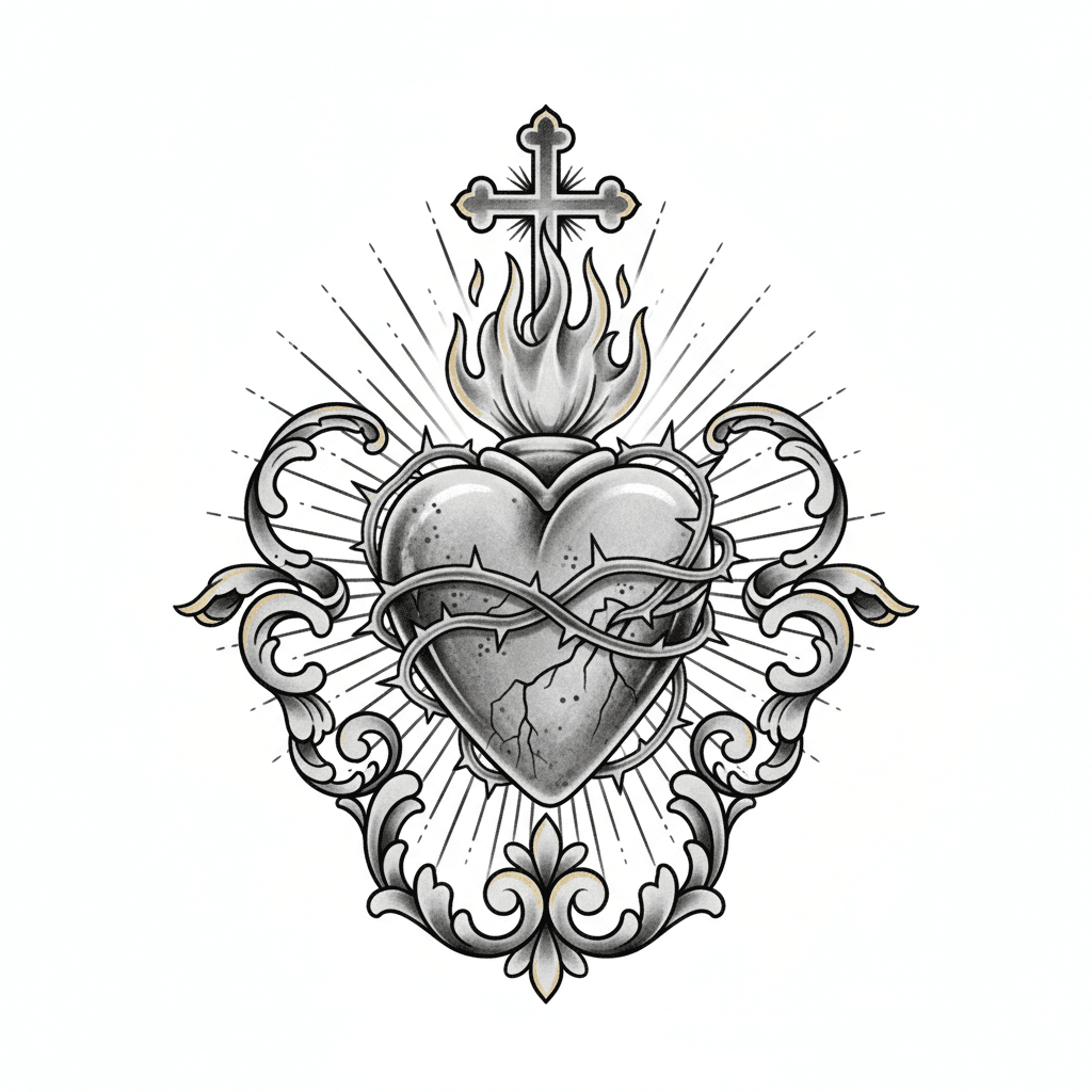 Black & Grey tattoo flash design 43