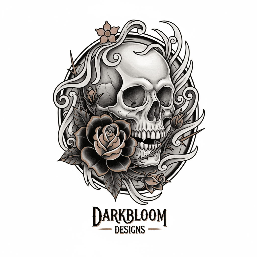 Black & Grey tattoo flash design 47