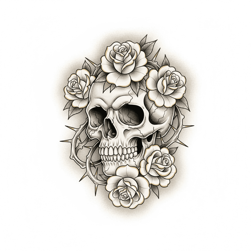 Black & Grey tattoo flash design 49