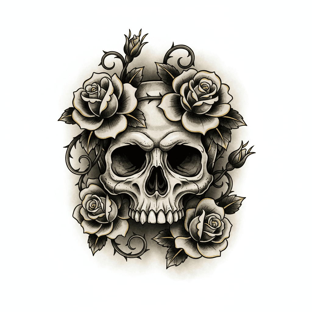 Black & Grey tattoo flash design 52