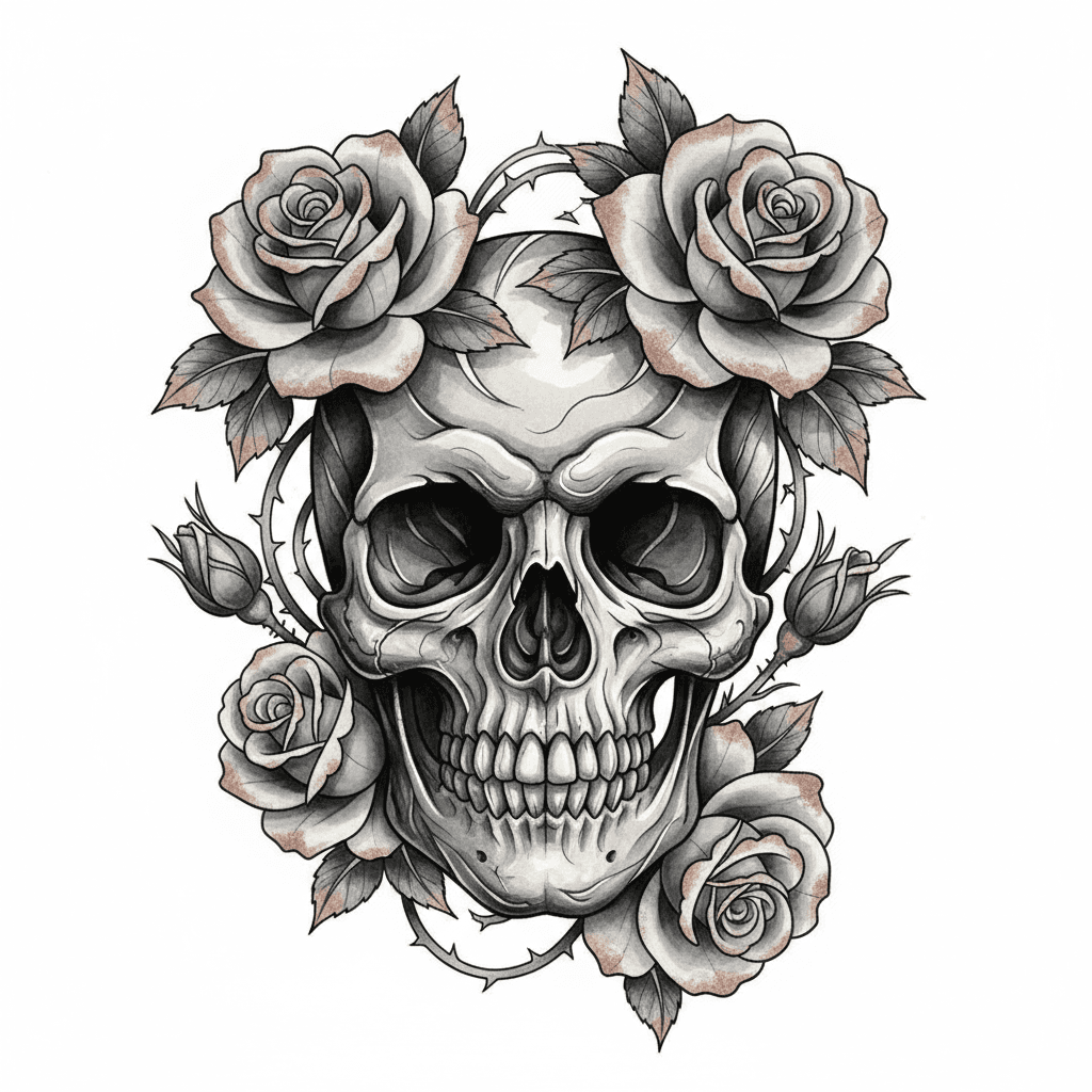 Black & Grey tattoo flash design 53