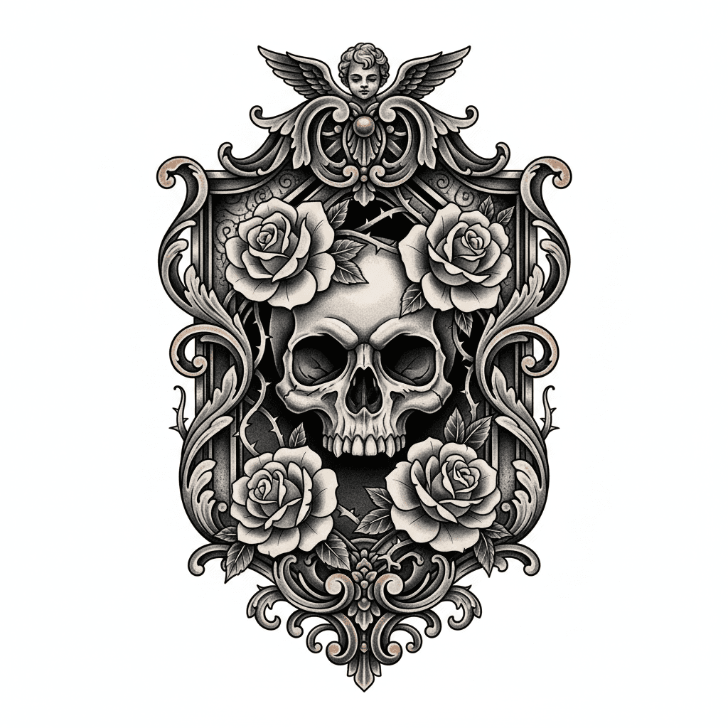 Black & Grey tattoo flash design 56