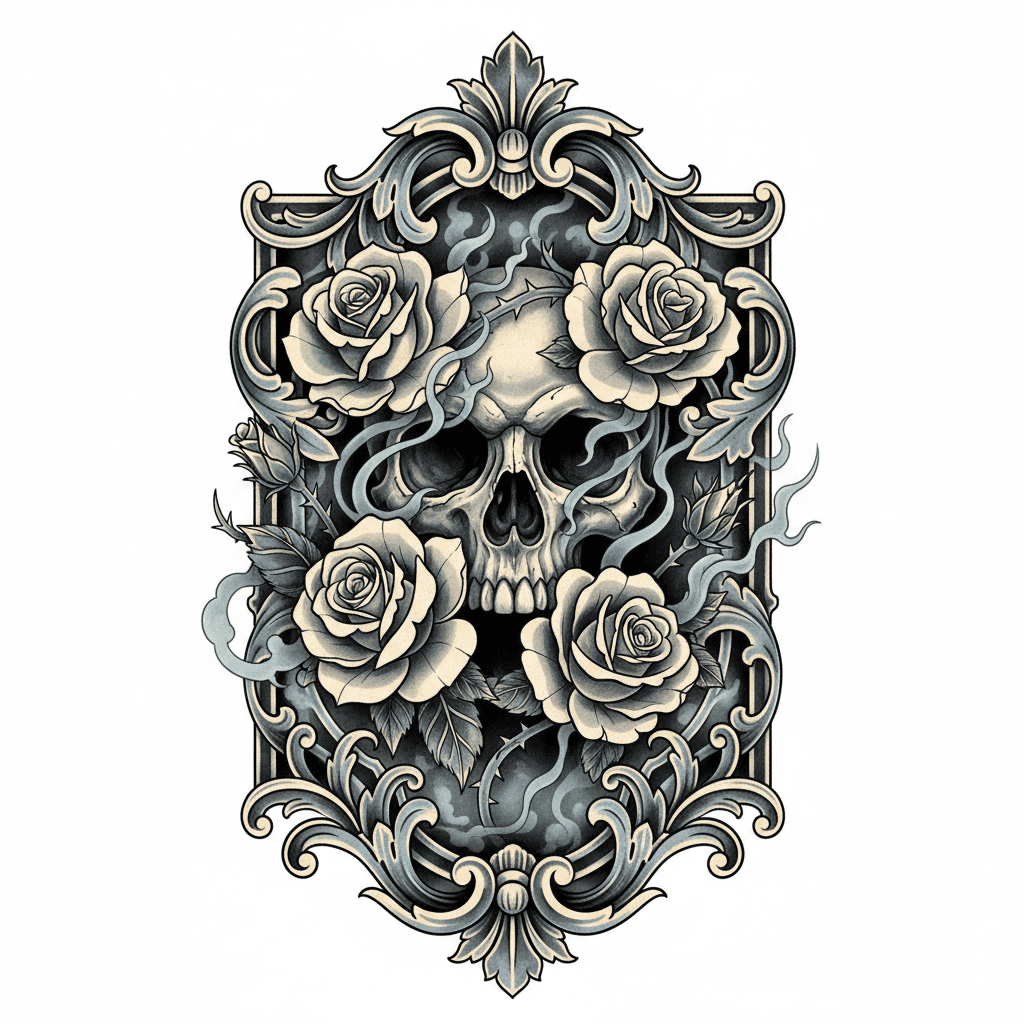Black & Grey tattoo flash design 57