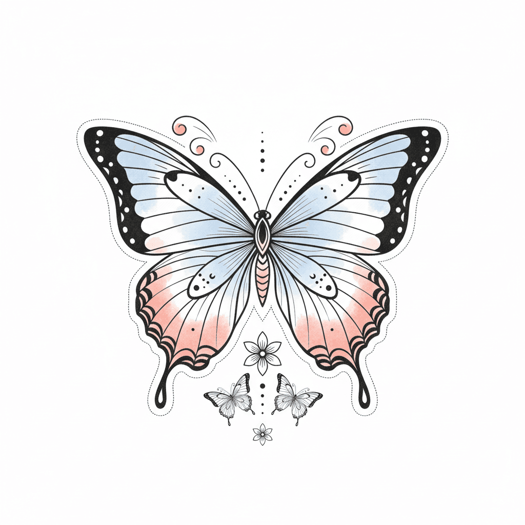 Fine Line tattoo flash design 8