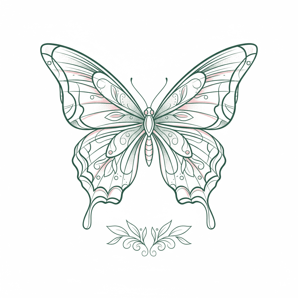 Fine Line tattoo flash design 9