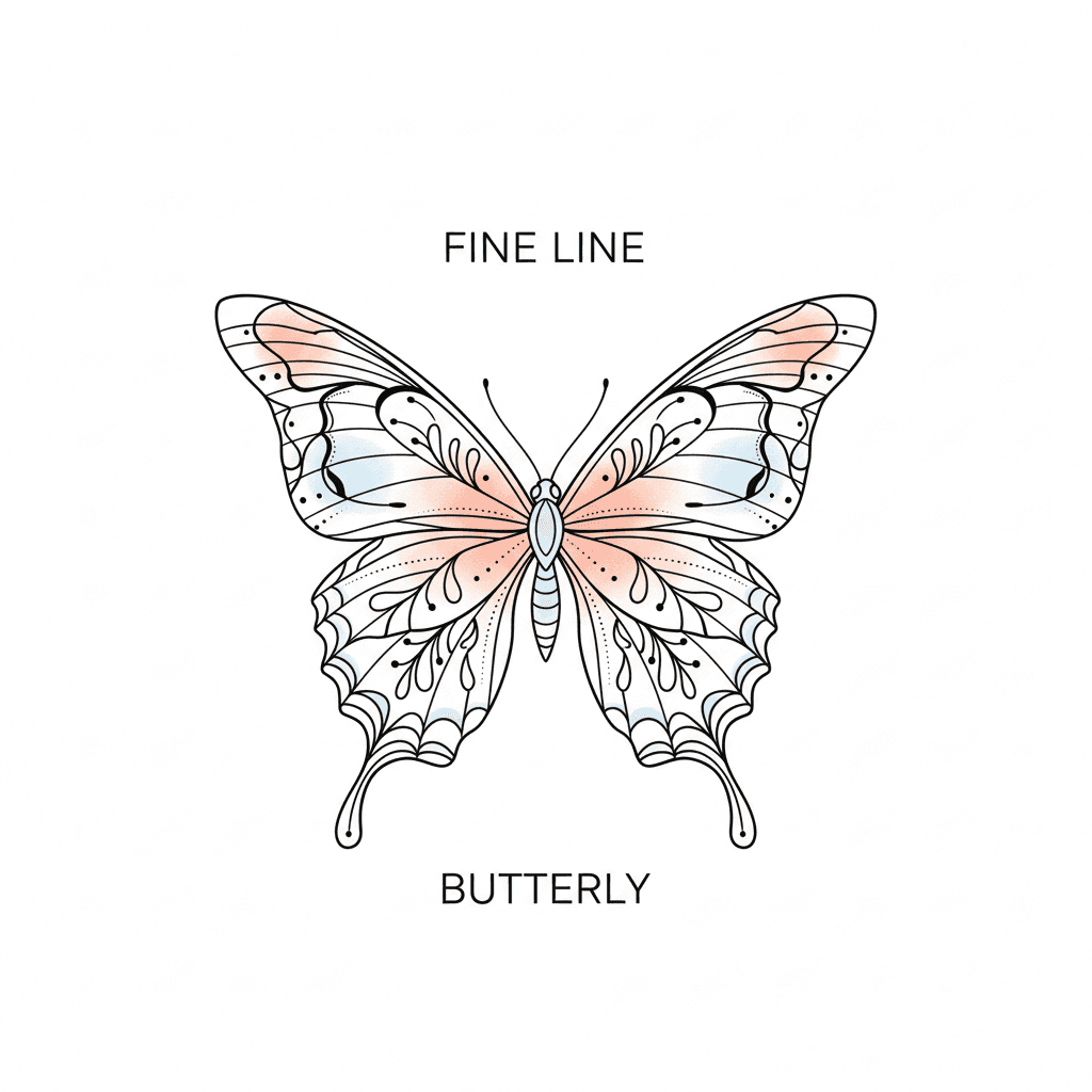 Fine Line tattoo flash design 14