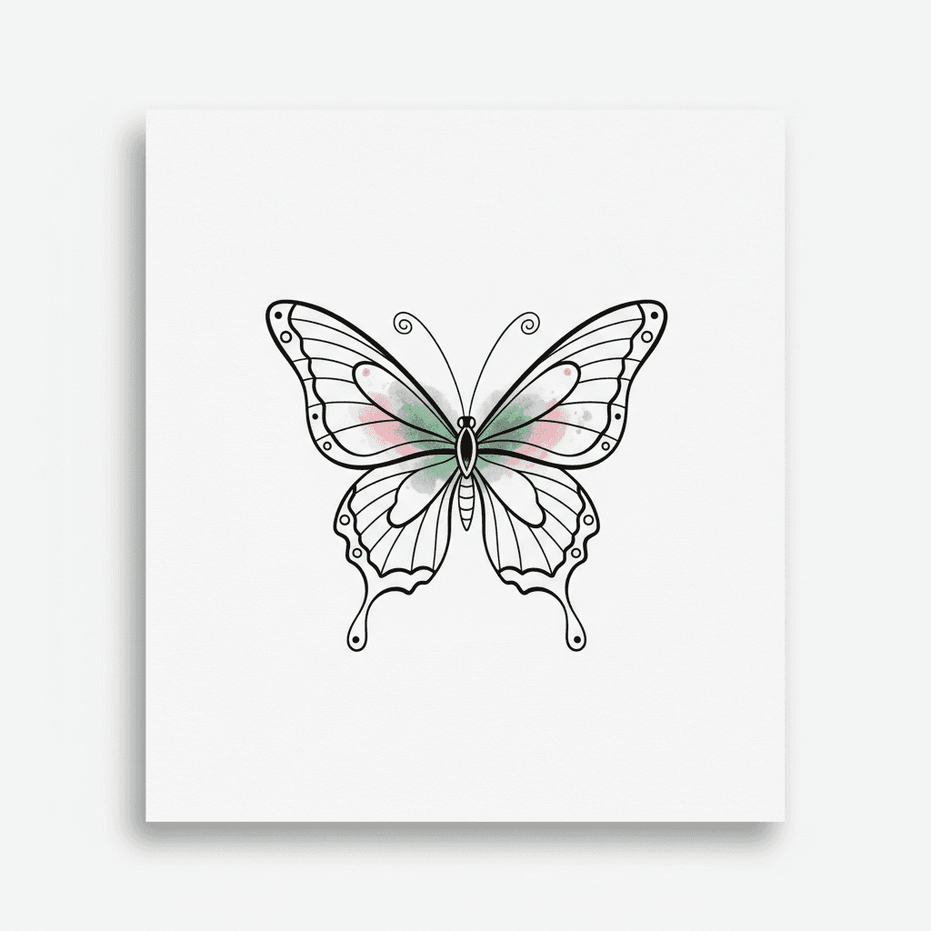 Fine Line tattoo flash design 15