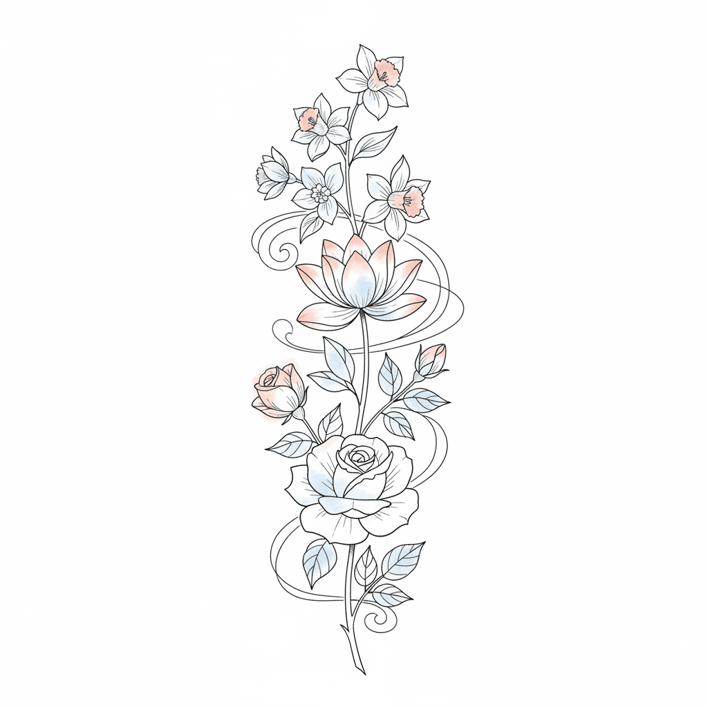 Fine Line tattoo flash design 17