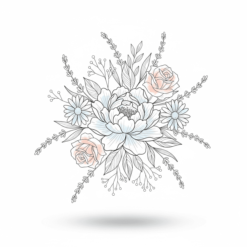 Fine Line tattoo flash design 23