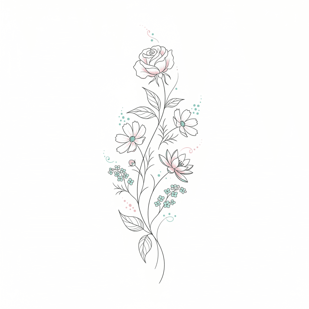 Fine Line tattoo flash design 25