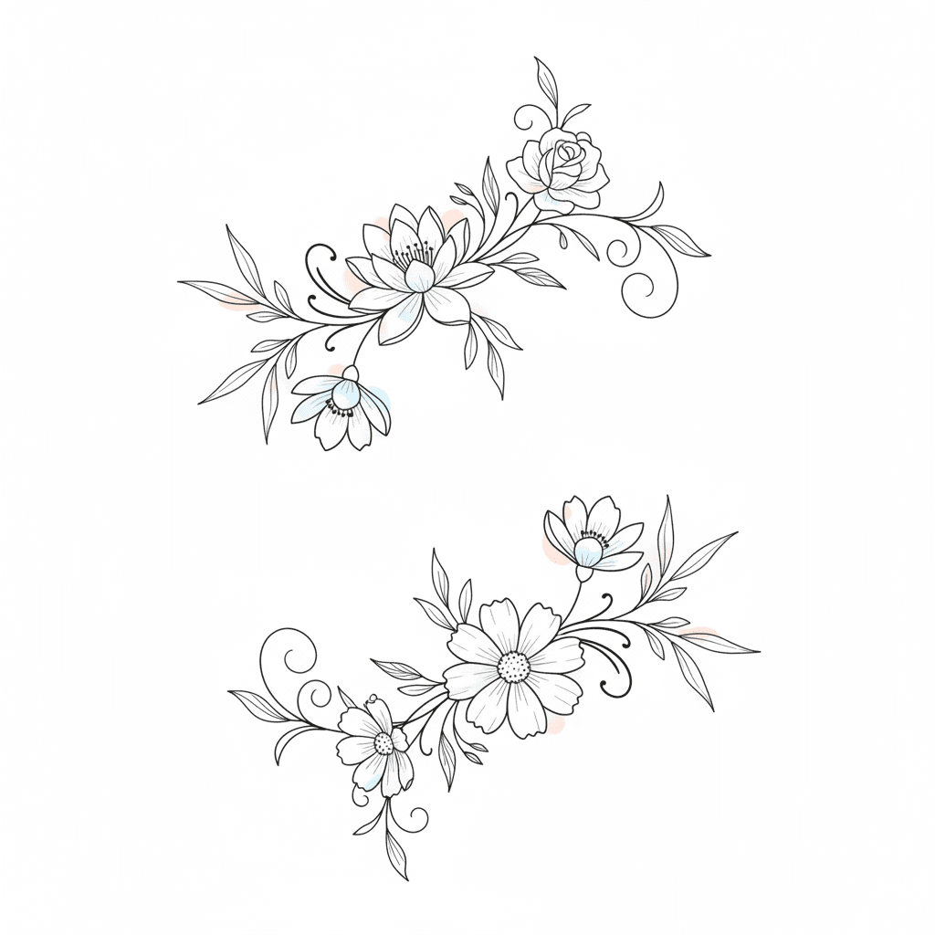 Fine Line tattoo flash design 26