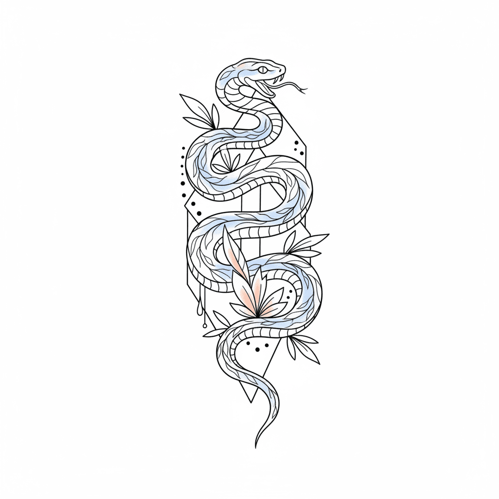 Fine Line tattoo flash design 47