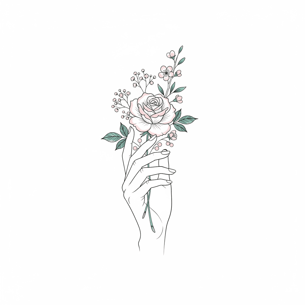 Fine Line tattoo flash design 67