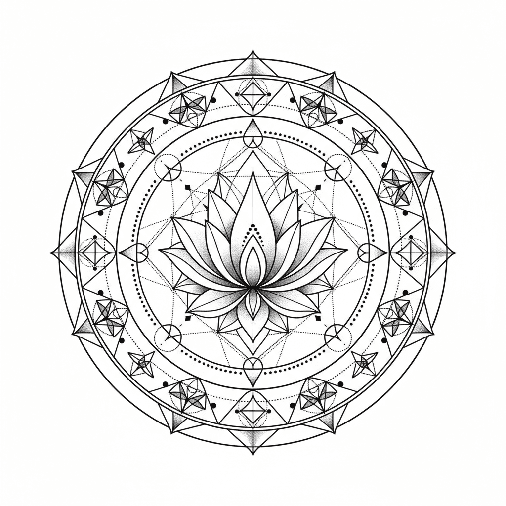 Geometric & Dotwork tattoo flash design 2