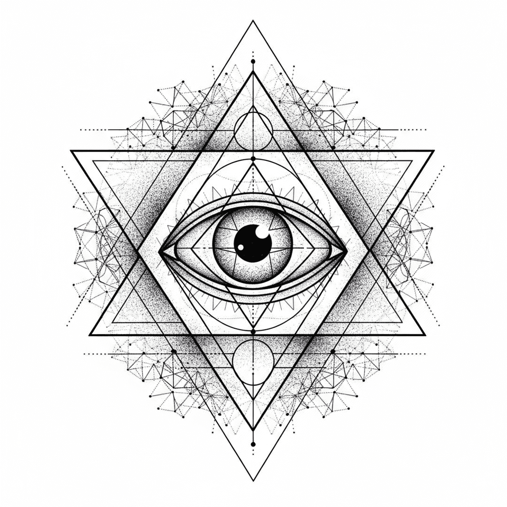 Geometric & Dotwork tattoo flash design 4