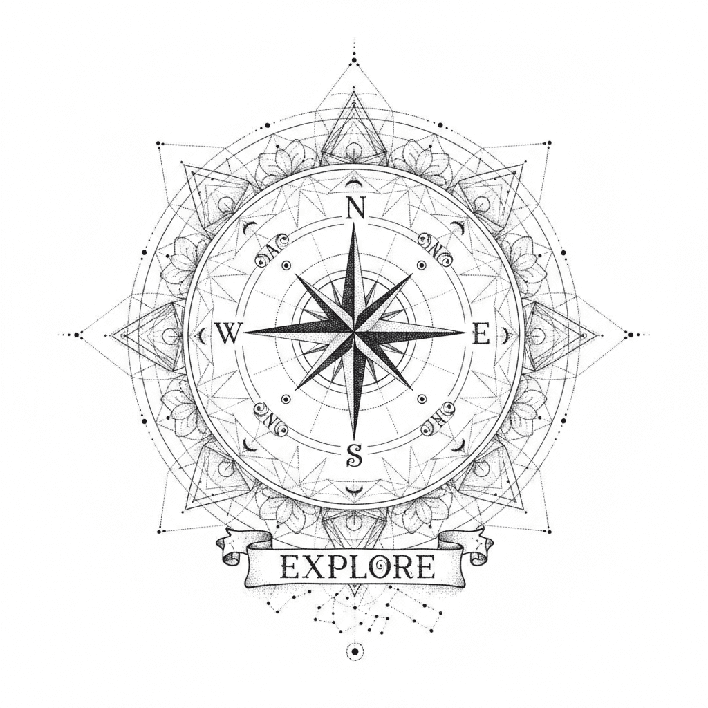 Geometric & Dotwork tattoo flash design 31