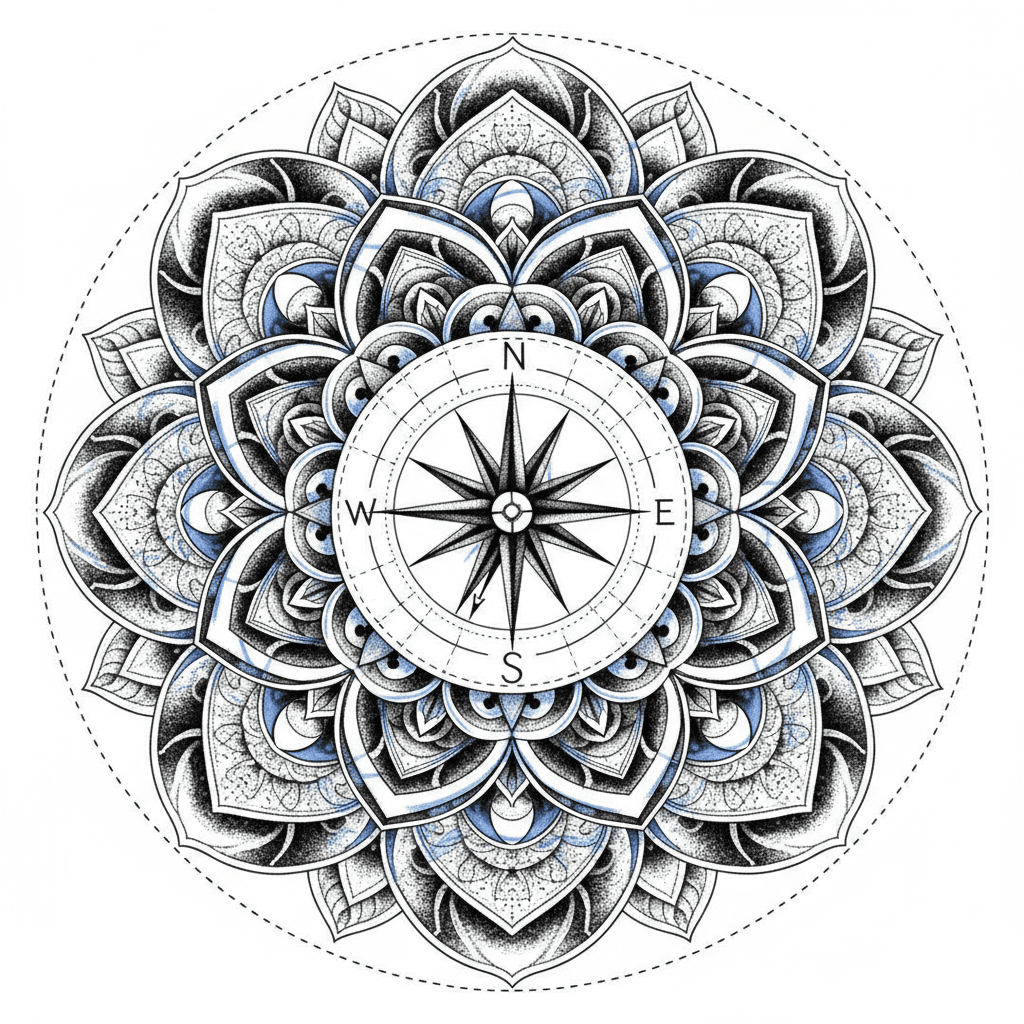 Geometric & Dotwork tattoo flash design 37